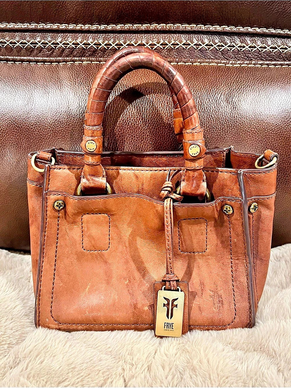 Frye Leather Satchel in Brown
